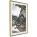 Wall Poster Mountain House - dark wooden cabin against a forest and mountain landscape 126839 additionalThumb 3