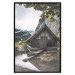 Wall Poster Mountain House - dark wooden cabin against a forest and mountain landscape 126839 additionalThumb 18