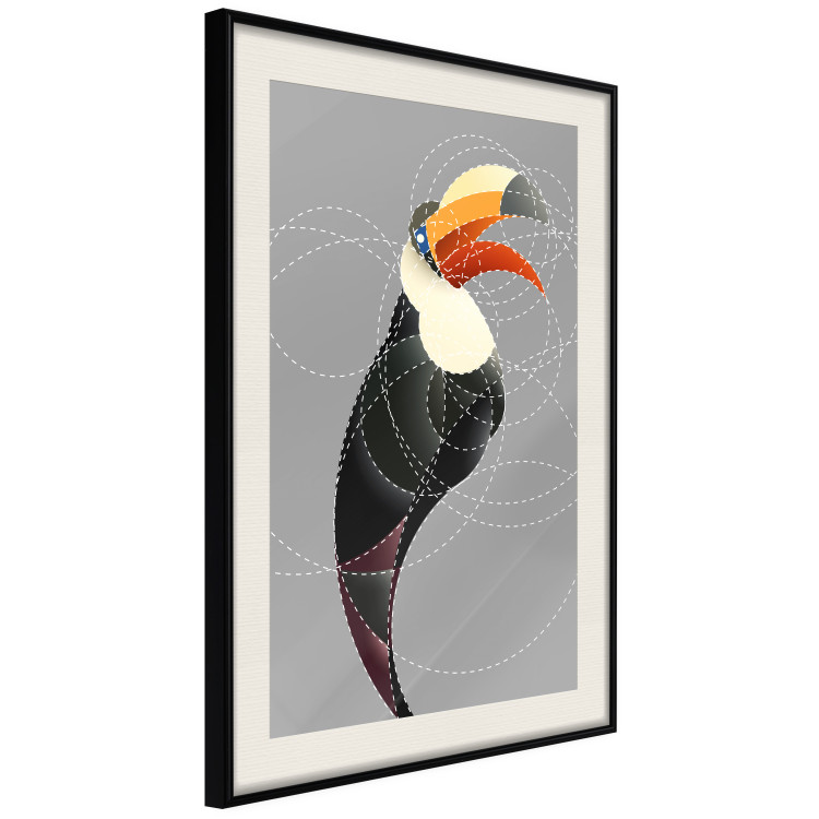 Poster Toucan in Circles - abstract black animal with geometric figures 126939 additionalImage 2