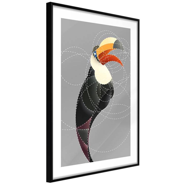 Poster Toucan in Circles - abstract black animal with geometric figures 126939 additionalImage 8