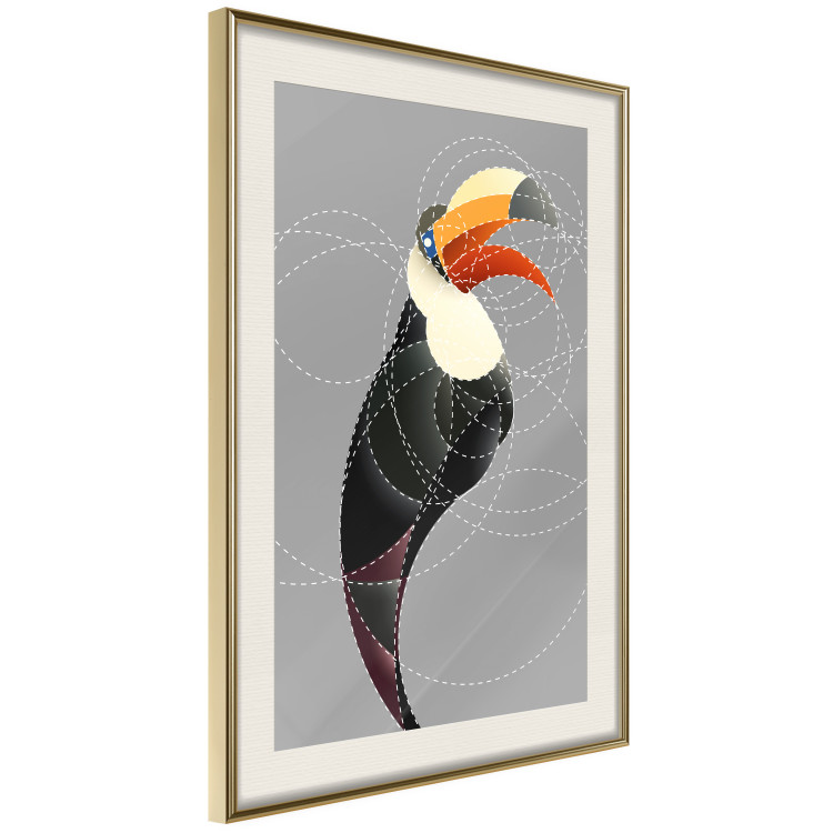 Poster Toucan in Circles - abstract black animal with geometric figures 126939 additionalImage 3
