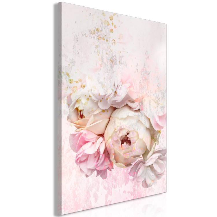 Canvas Melancholic Pink (1-part) vertical - flower in shabby chic style 127539 additionalImage 2