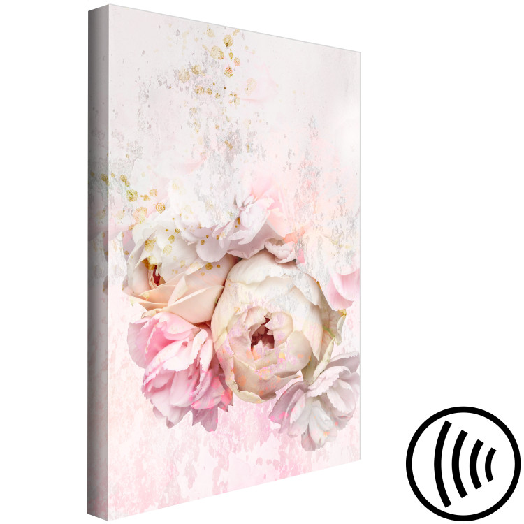 Canvas Melancholic Pink (1-part) vertical - flower in shabby chic style 127539 additionalImage 6