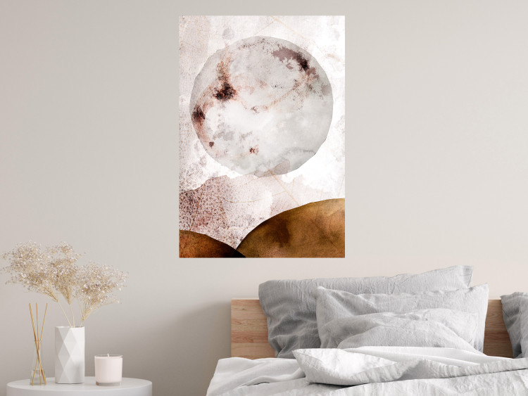 Poster Sunny Spots - abstract texture of white circle on light background 127839 additionalImage 3