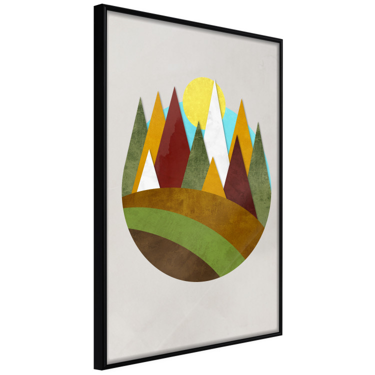 Wall Poster Mountain Trail - colorful abstraction with a field landscape on a light background 129339 additionalImage 10