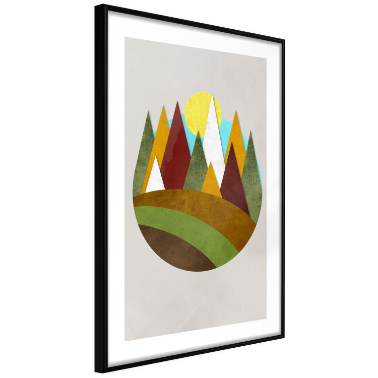 Wall Poster Mountain Trail - colorful abstraction with a field landscape on a light background 129339 additionalImage 12