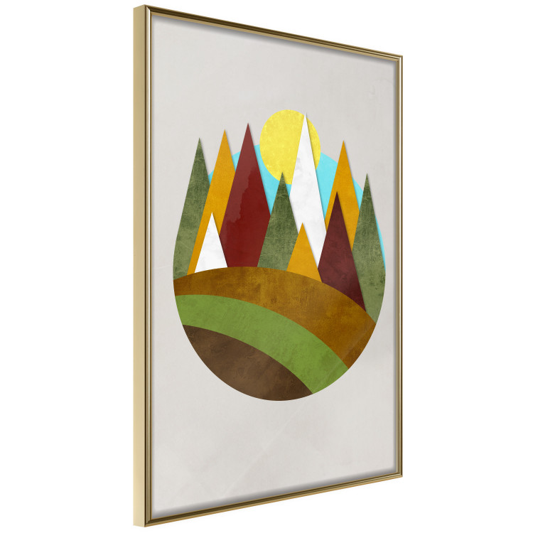 Wall Poster Mountain Trail - colorful abstraction with a field landscape on a light background 129339 additionalImage 11