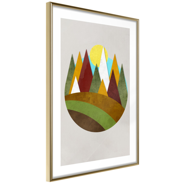 Wall Poster Mountain Trail - colorful abstraction with a field landscape on a light background 129339 additionalImage 9