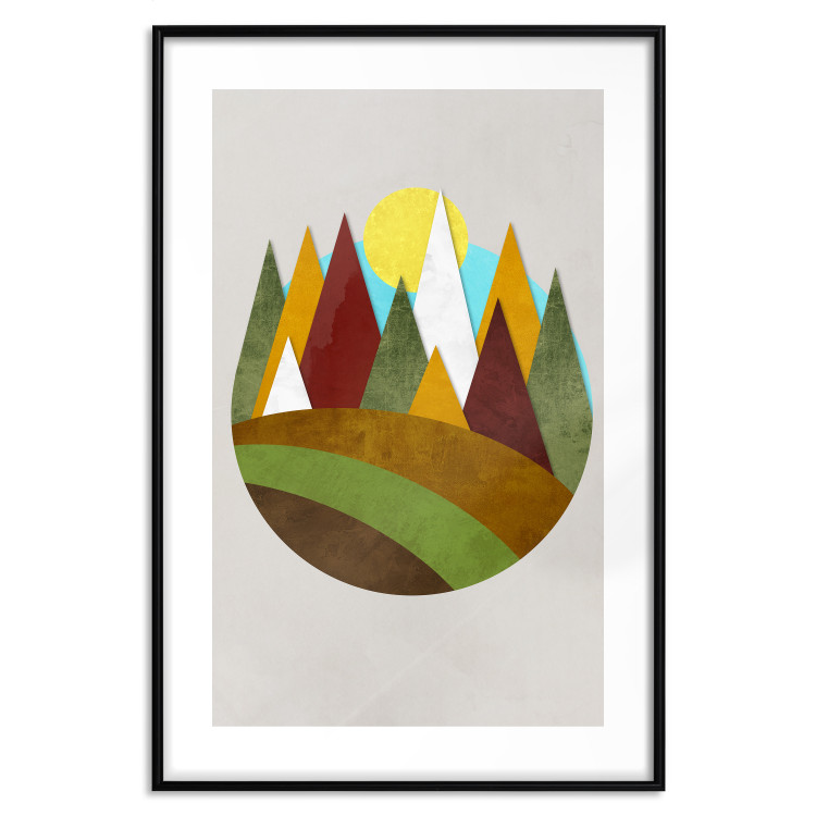 Wall Poster Mountain Trail - colorful abstraction with a field landscape on a light background 129339 additionalImage 15