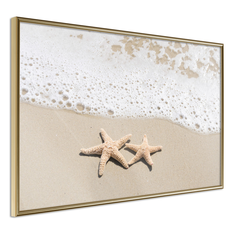 Poster Vacation Souvenir - beach landscape with scattered stars on the sand 129839 additionalImage 14