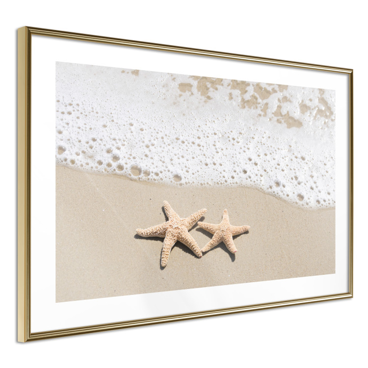 Poster Vacation Souvenir - beach landscape with scattered stars on the sand 129839 additionalImage 9