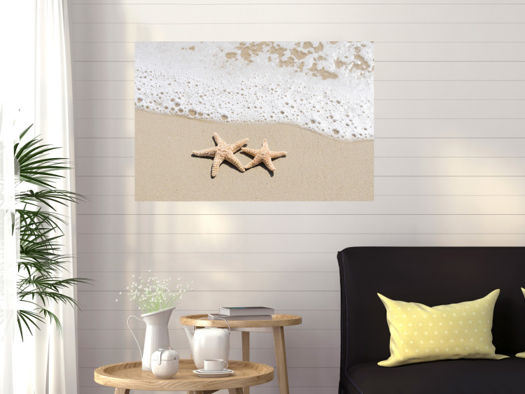 Poster Vacation Souvenir - beach landscape with scattered stars on the sand 129839 additionalImage 2