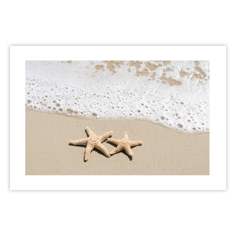 Poster Vacation Souvenir - beach landscape with scattered stars on the sand 129839 additionalImage 25