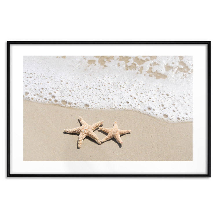 Poster Vacation Souvenir - beach landscape with scattered stars on the sand 129839 additionalImage 15
