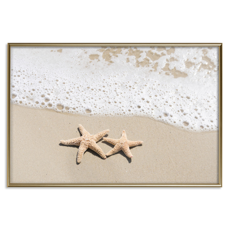 Poster Vacation Souvenir - beach landscape with scattered stars on the sand 129839 additionalImage 17