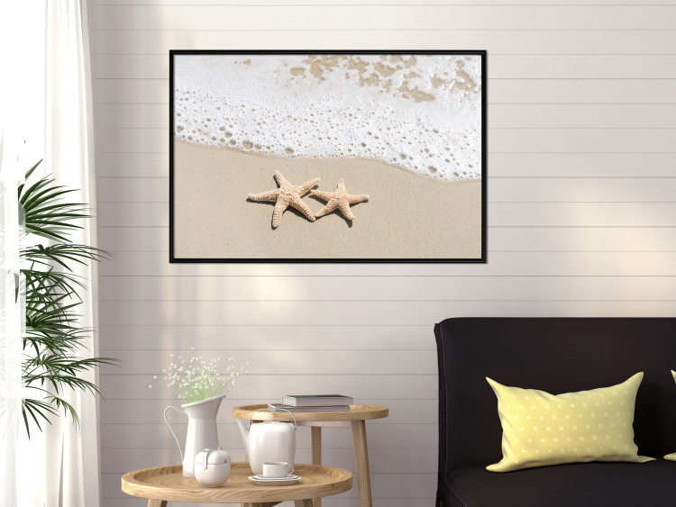 Poster Vacation Souvenir - beach landscape with scattered stars on the sand 129839 additionalImage 4