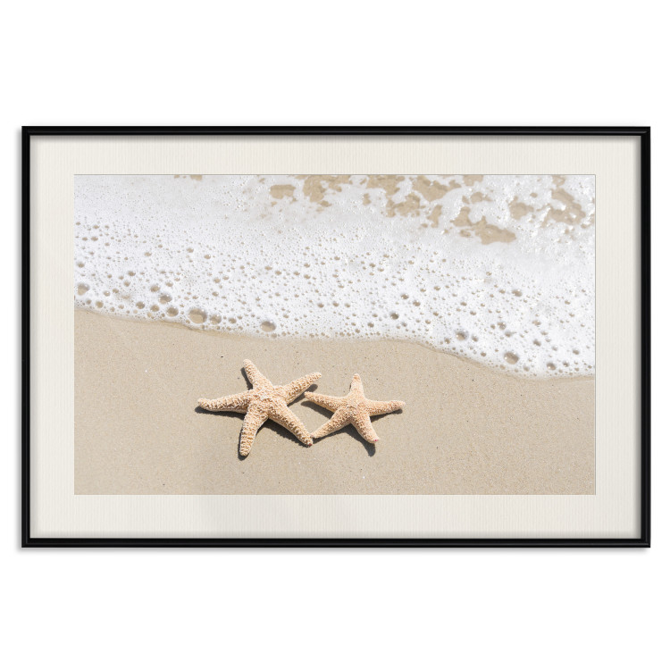 Poster Vacation Souvenir - beach landscape with scattered stars on the sand 129839 additionalImage 19
