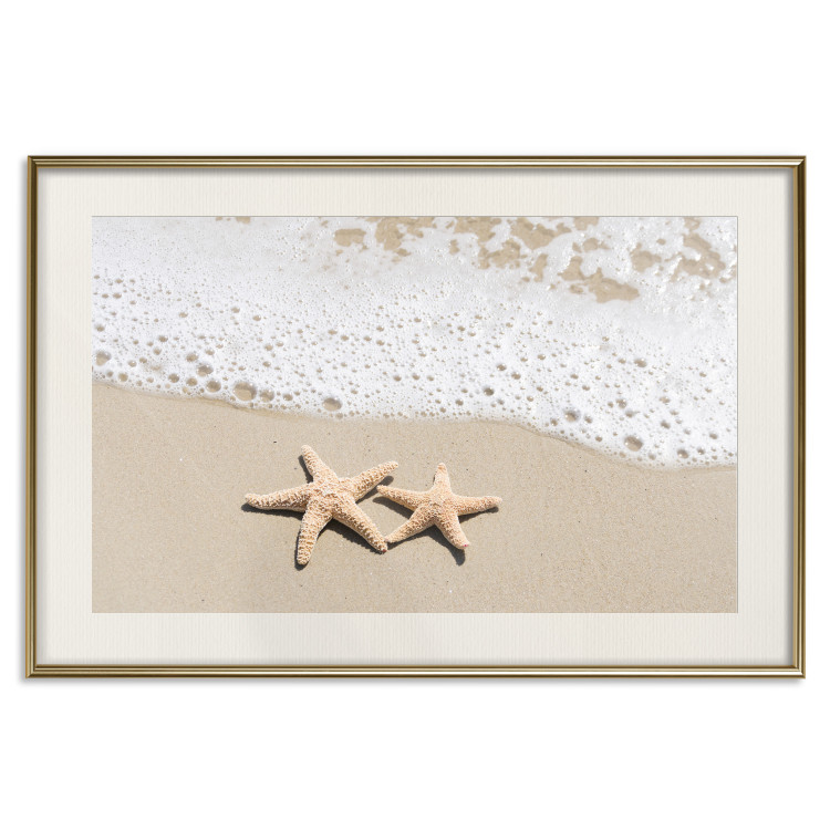 Poster Vacation Souvenir - beach landscape with scattered stars on the sand 129839 additionalImage 20
