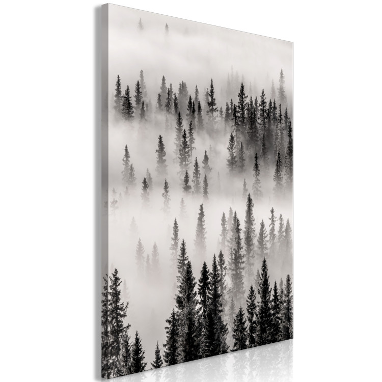 Canvas Nesting Ground (1-piece) Vertical - landscape of misty dark forest 130239 additionalImage 2