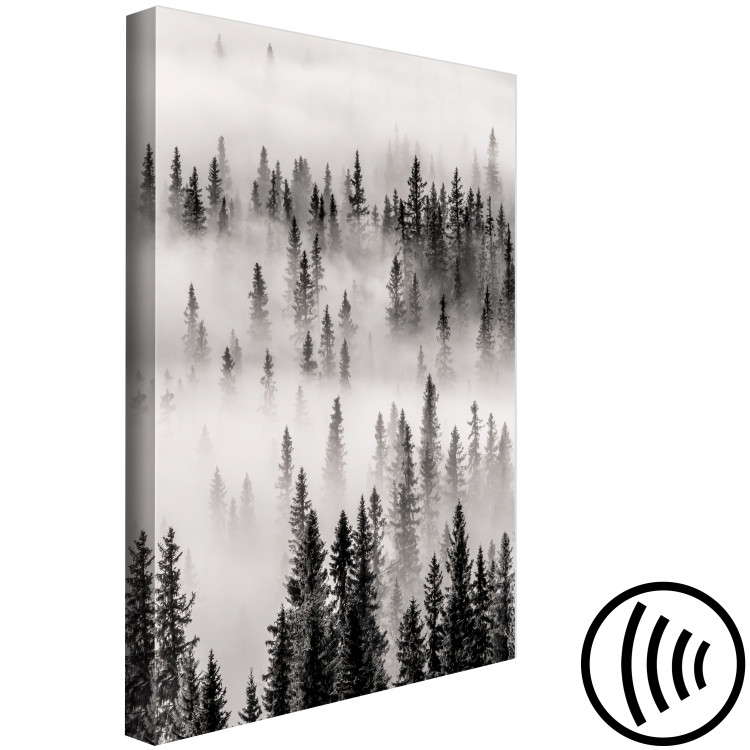 Canvas Nesting Ground (1-piece) Vertical - landscape of misty dark forest 130239 additionalImage 6