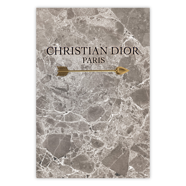 Poster Christian Dior - English text on an abstract marble background 130339