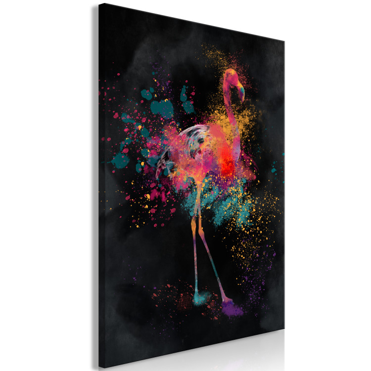 Canvas Art Print Flamingo Color (1-piece) Vertical - colorful abstract flamingo 130439 additionalImage 2
