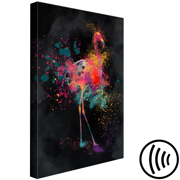 Canvas Art Print Flamingo Color (1-piece) Vertical - colorful abstract flamingo 130439 additionalImage 6