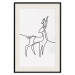 Wall Poster Inquisitive Fawn - abstract line art of a deer on a light gray background 130739 additionalThumb 21
