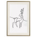 Wall Poster Inquisitive Fawn - abstract line art of a deer on a light gray background 130739 additionalThumb 22