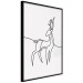 Wall Poster Inquisitive Fawn - abstract line art of a deer on a light gray background 130739 additionalThumb 13