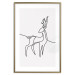 Wall Poster Inquisitive Fawn - abstract line art of a deer on a light gray background 130739 additionalThumb 16