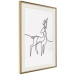 Wall Poster Inquisitive Fawn - abstract line art of a deer on a light gray background 130739 additionalThumb 3