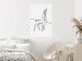 Wall Poster Inquisitive Fawn - abstract line art of a deer on a light gray background 130739 additionalThumb 2