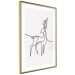 Wall Poster Inquisitive Fawn - abstract line art of a deer on a light gray background 130739 additionalThumb 9