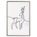Wall Poster Inquisitive Fawn - abstract line art of a deer on a light gray background 130739 additionalThumb 20