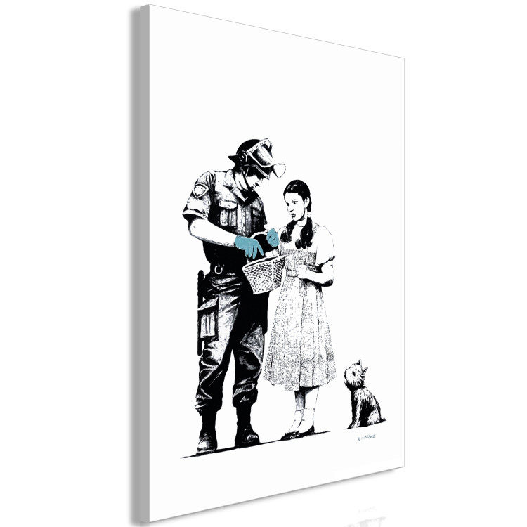 Canvas Art Print Girl, dog and policeman - teenage street art style graphic 132439 additionalImage 2