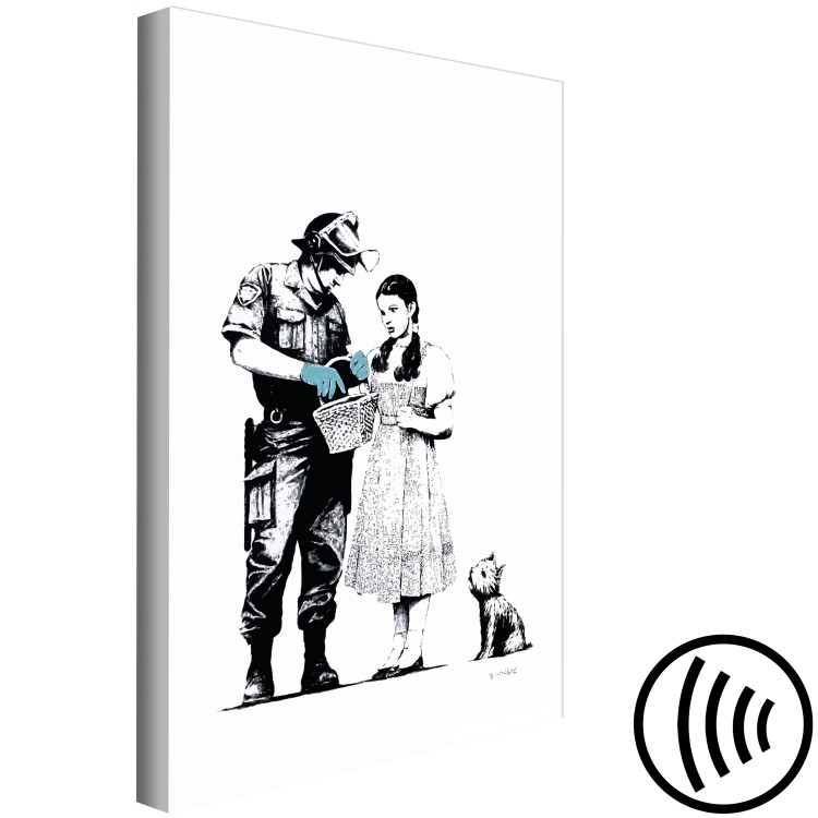 Canvas Art Print Girl, dog and policeman - teenage street art style graphic 132439 additionalImage 6