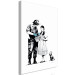Canvas Art Print Girl, dog and policeman - teenage street art style graphic 132439 additionalThumb 2