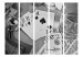 Folding Screen Cards: Black and White II (5-piece) - alcohol in a glass and poker 132539 additionalThumb 3
