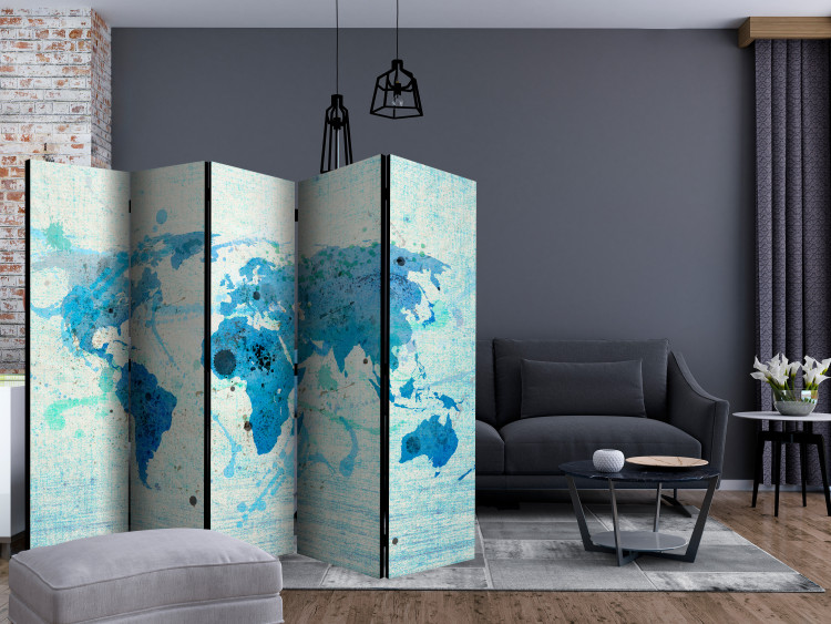 Room Separator Cruising and sailing - The World map II (5-piece) - world map 132639 additionalImage 4