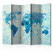 Room Separator Cruising and sailing - The World map II (5-piece) - world map 132639