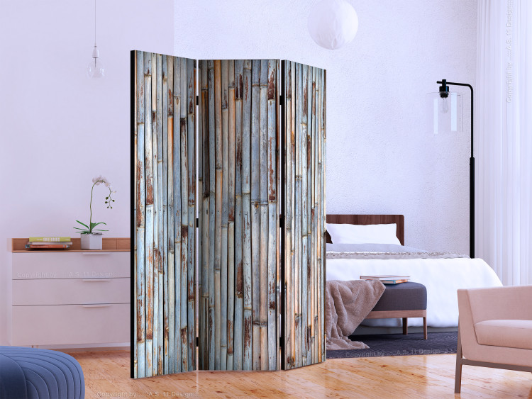 Room Divider Asian History (3-piece) - weathered bamboo pattern 132739 additionalImage 2