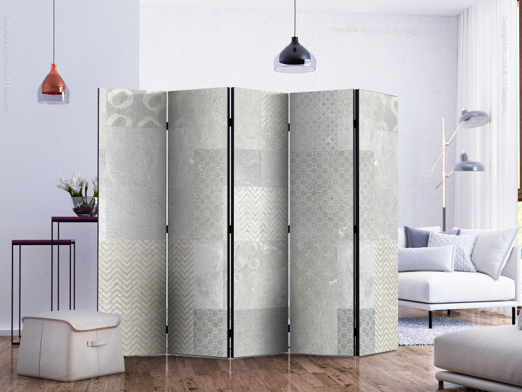 Room Divider Tiles II (5-piece) - composition with textured patterned tiles 132839 additionalImage 2