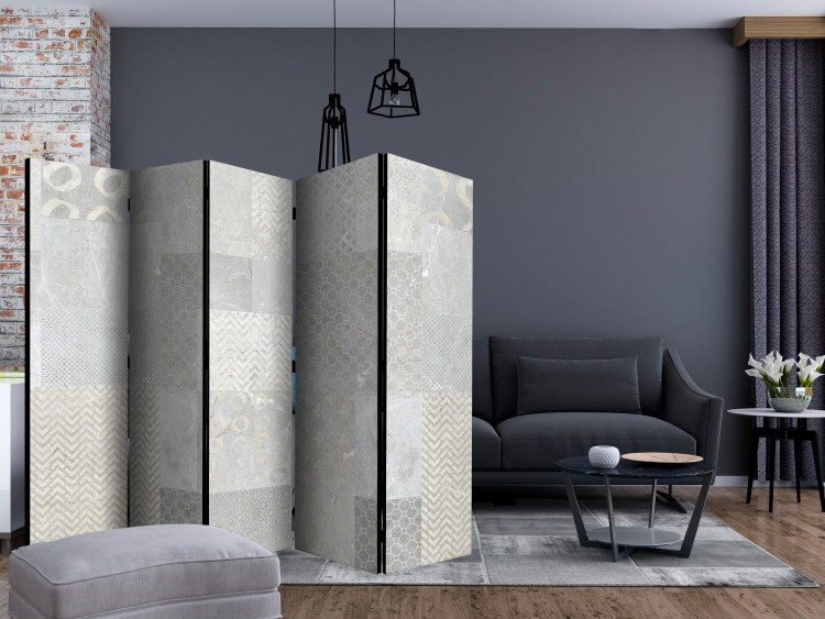 Room Divider Tiles II (5-piece) - composition with textured patterned tiles 132839 additionalImage 4