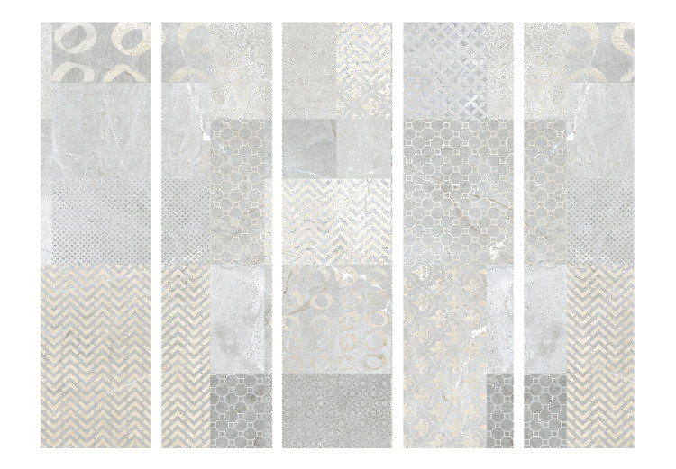 Room Divider Tiles II (5-piece) - composition with textured patterned tiles 132839 additionalImage 3