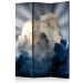 Folding Screen Rays in the Sky (3-piece) - bright sun amidst stormy clouds 132939