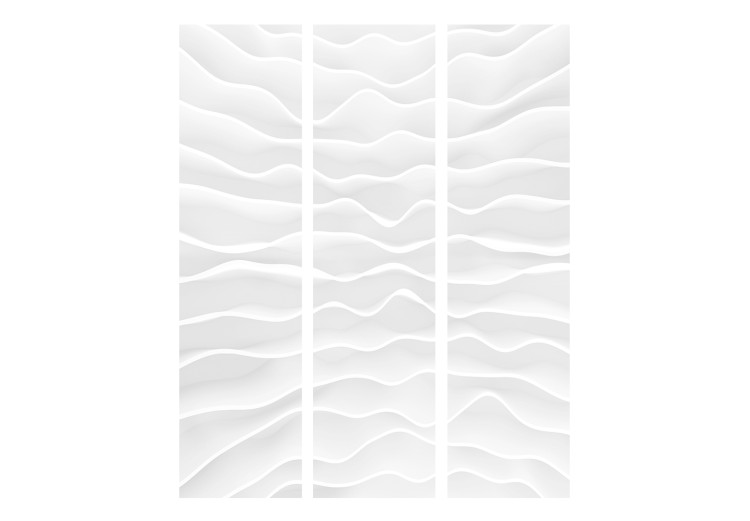 Folding Screen Origami Wall (3-piece) - oriental abstraction in white color 133239 additionalImage 3