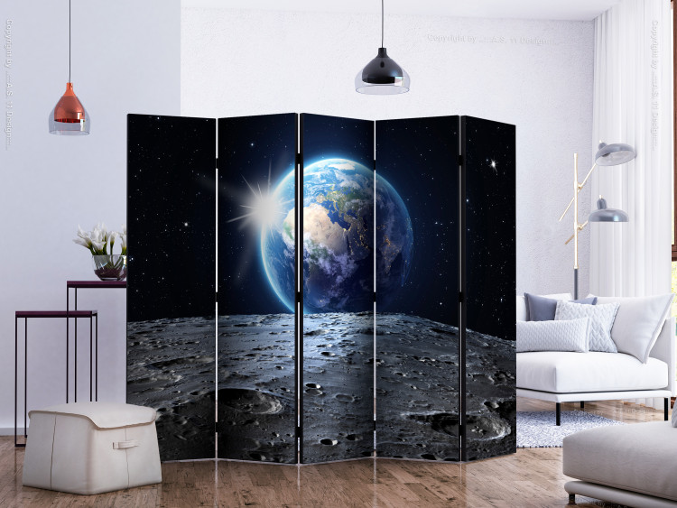 Folding Screen View of the Blue Planet II - moon against the background of the world amidst stars 133639 additionalImage 2