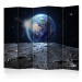 Folding Screen View of the Blue Planet II - moon against the background of the world amidst stars 133639