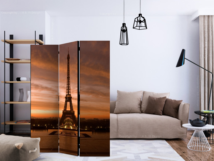 Room Divider Screen Eiffel Tower at Dawn - landscape scenery of sunrise in Paris 133839 additionalImage 4